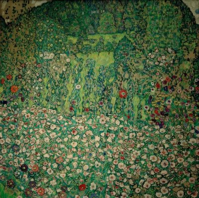 Paesaggio di giardino con cima di montagna da Gustav Klimt