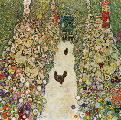 Sentiero del giardino con galline da Gustav Klimt