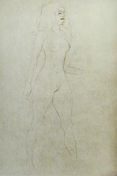 Nudo in piedi (verso) da Gustav Klimt