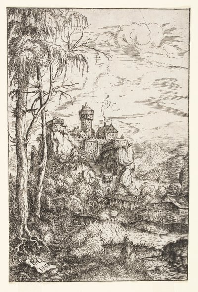 Paesaggio con castello e ponte da Hans Sebald Lautensack