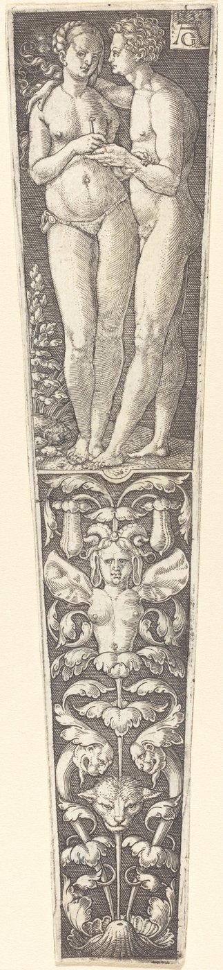 Ornamento con coppia nuda, 1532 da Heinrich Aldegrever