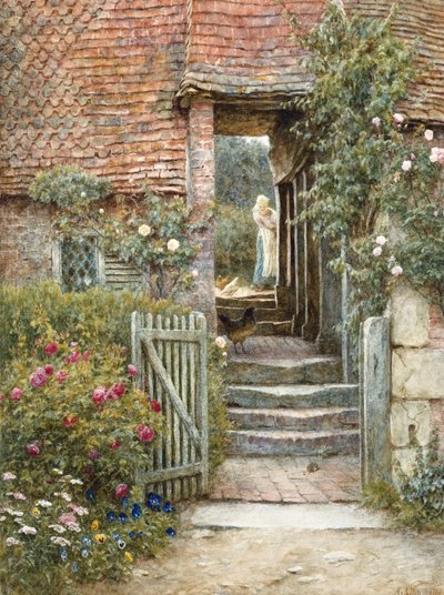 Sotto il vecchio maltificio, Hambledon, Surrey da Helen Allingham