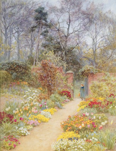 Giardino murato in primavera da Helen Allingham