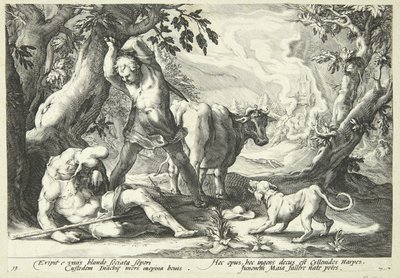 Mercurio uccide Argo da Hendrick Goltzius