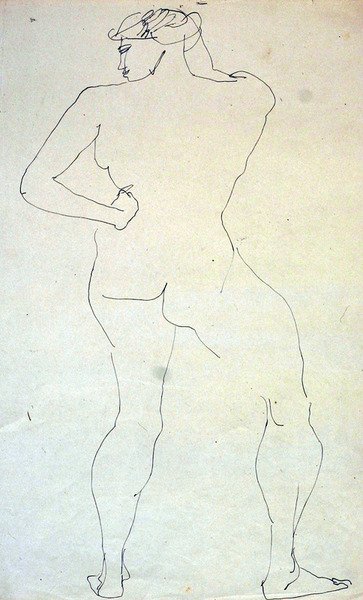 Nudo femminile di schiena da Henri Gaudier Brzeska