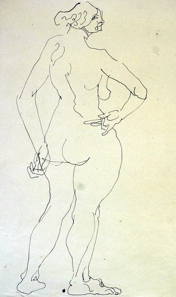 Nudo femminile con mano sul fianco da Henri Gaudier Brzeska