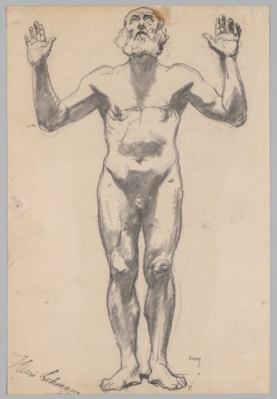 Studio di nudo di un vecchio da Henri Lehmann