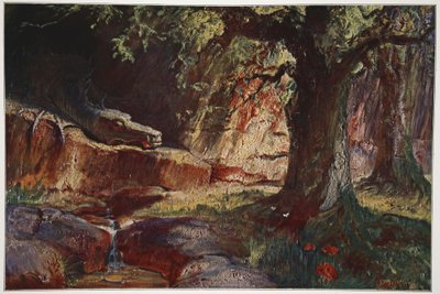 Fafner nella sua caverna, 1906 da Hermann Hendrich