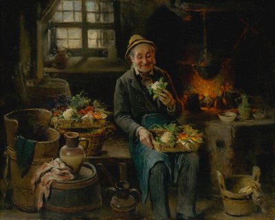 Vecchio in cucina, 1875 da Hermann Kern