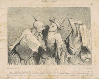 Cinesi che discutono di politica da Honoré Daumier