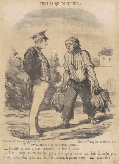 Ristoratore al Bois de Boulogne da Honoré Daumier