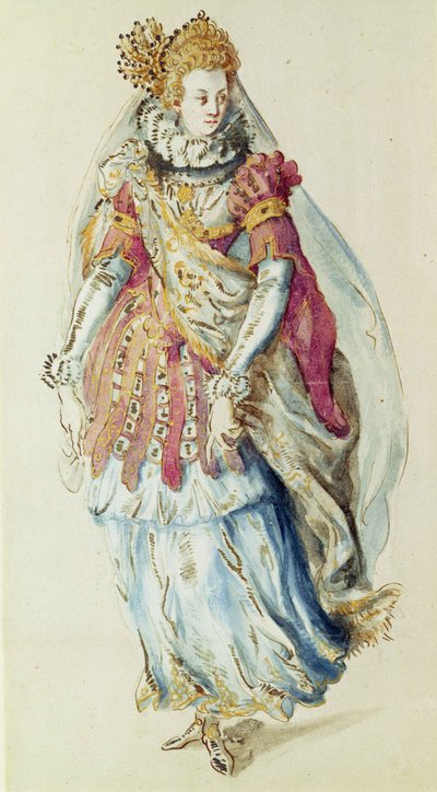 Costume per una dama in maschera da Inigo Jones