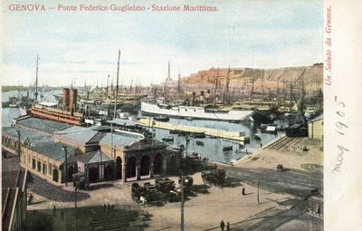 Ponte Federico Guglielmo e terminal dei traghetti, Genova da Italian Photographer