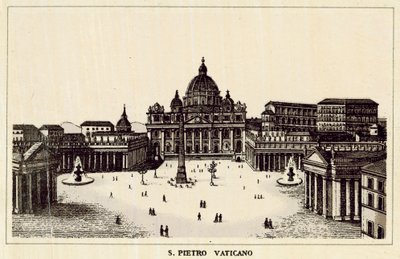 Roma: San Pietro Vaticano (litografia) da Italian School