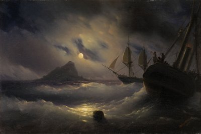 Gibilterra di notte, 1844 da Ivan Konstantinovich Aivazovsky