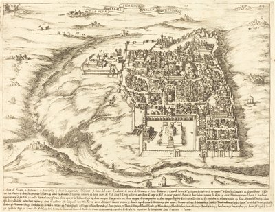 Veduta aerea della città di Gerusalemme da Jacques Callot