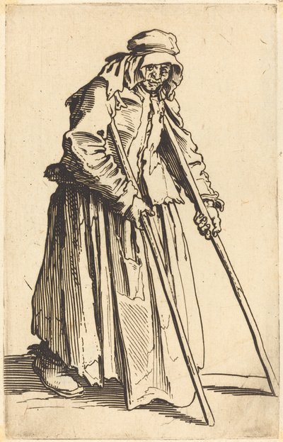 Mendicante donna con stampelle da Jacques Callot