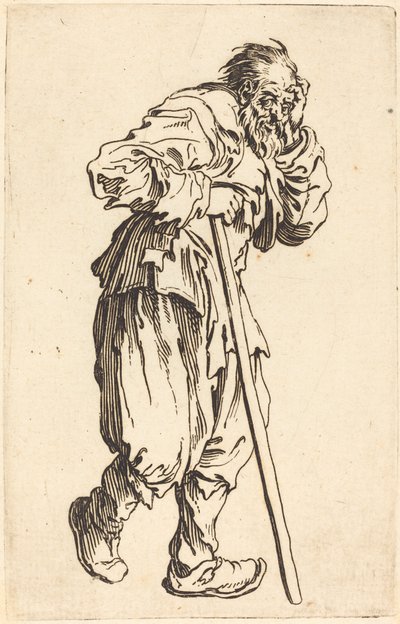 Mendicante con un bastone da Jacques Callot