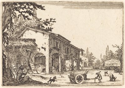 Cortile di una fattoria, c. 1622 da Jacques Callot