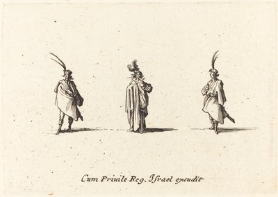 Signora in Lungo Mantello e Due Gentiluomini da Jacques Callot