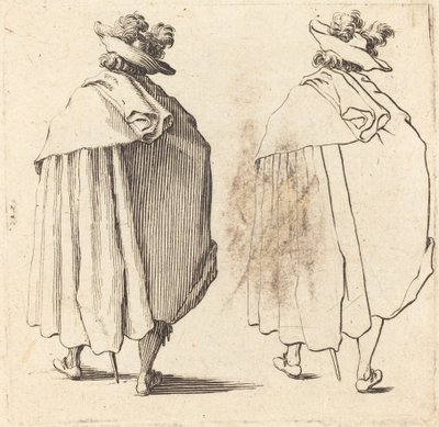 Uomo con mantello, visto da dietro da Jacques Callot