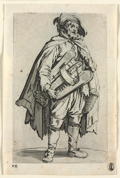 I mendicanti: Il suonatore di organetto, circa 1623 da Jacques Callot