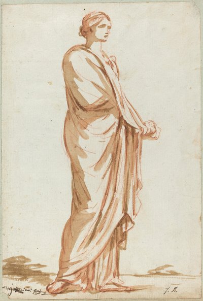 Statua Romana di una Donna in Piedi da Jacques Louis David