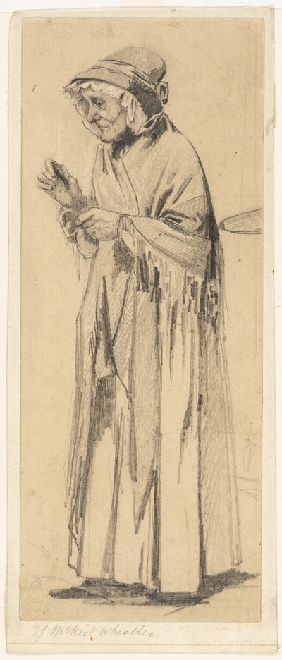 Vecchia donna con scialle e berretto da James Abbott McNeill Whistler