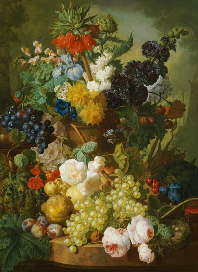 Natura morta di fiori e frutta da Jan van Os