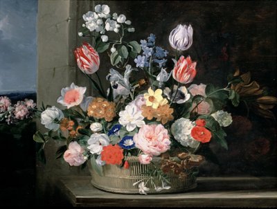 Fiori in un cesto da Jan van den Hecke