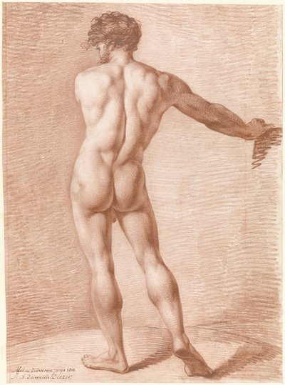 Studio di figura di nudo in piedi da Jean Augustin Daiwaille