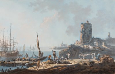 Scena portuale con tempo calmo da Jean Baptiste Pillement