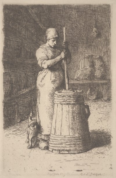 Donna che fa il burro, c.1855-56 da Jean Francois Millet