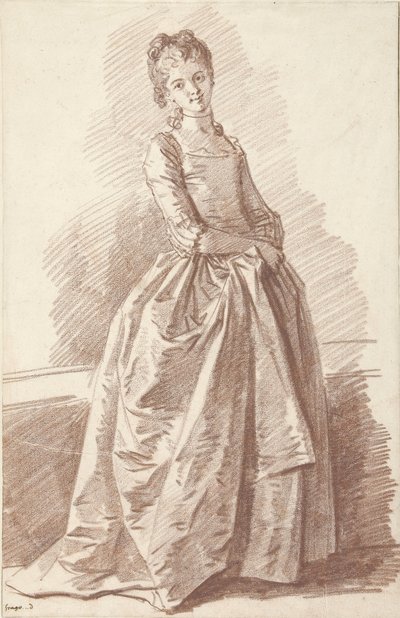 Giovane donna in piedi, di fronte da Jean Honore Fragonard