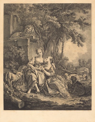 Le due confidenti da Jean Ouvrier after François Boucher