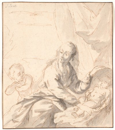 Maria con il Bambino Gesù nella culla e Giovanni da Jens Juel