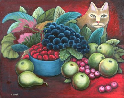 Gatto e frutta da Jerzy Marek