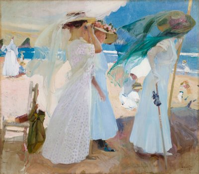 Sotto la tenda, Zarautz da Joaquin Sorolla y Bastida