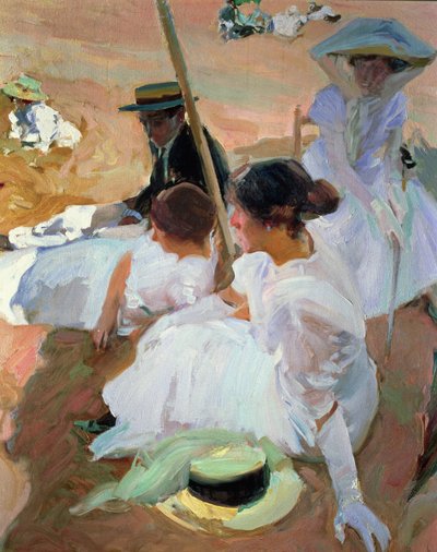 Sotto il parasole, Zarauz da Joaquin Sorolla y Bastida