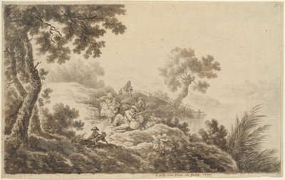 Paesaggio con viaggiatori da Johann Albrecht Dietzsch