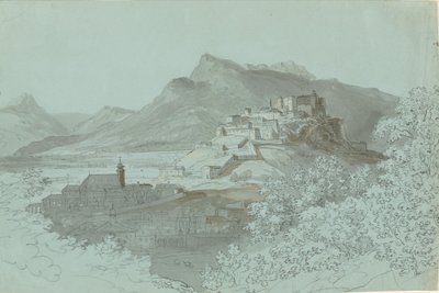 Veduta di Salisburgo, anni 1820 da Johann Georg von Dillis