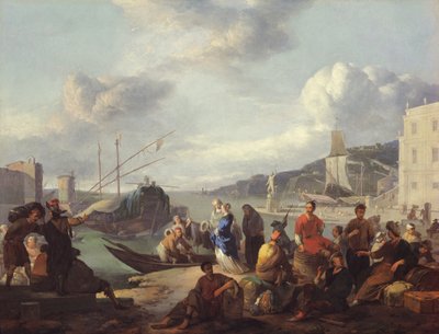 Veduta di un porto, 1666 da Johannes Lingelbach