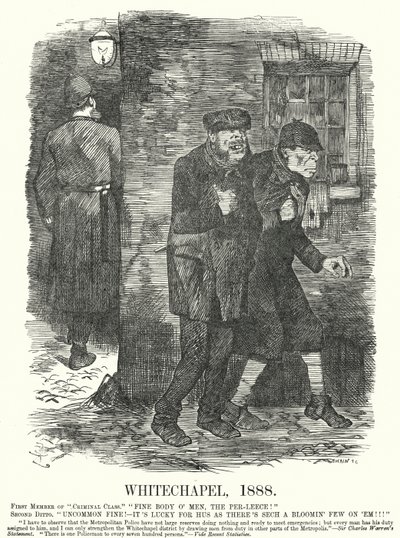 Cartone animato Punch: Whitechapel da John (after) Tenniel