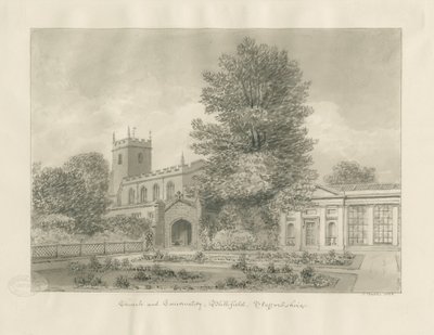 Chiesa di Blithfield: disegno a seppia da John Buckler