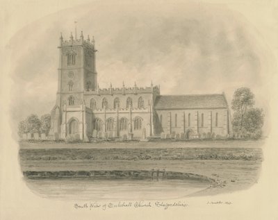 Chiesa di Eccleshall: disegno a seppia da John Buckler