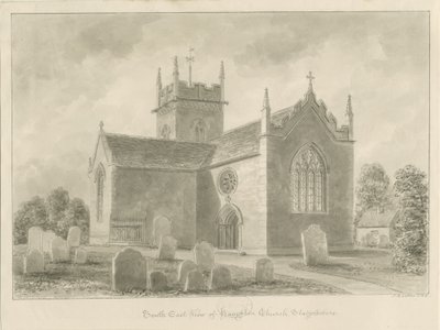 Chiesa di Haughton: disegno a seppia, 1842 da John Buckler