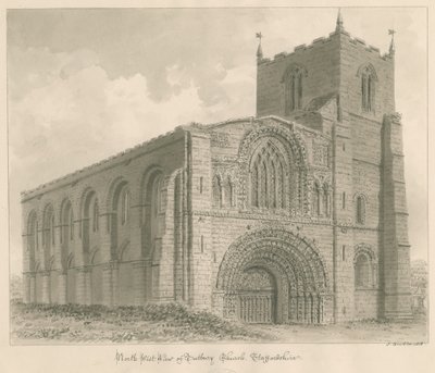 Chiesa priorale di Tutbury: disegno a seppia da John Buckler