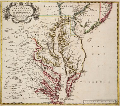 Mappa della Virginia da John Senex