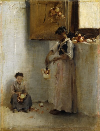 Infilando cipolle, c.1882 da John Singer Sargent