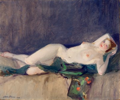 Nudo, sciarpa verde da John French Sloan